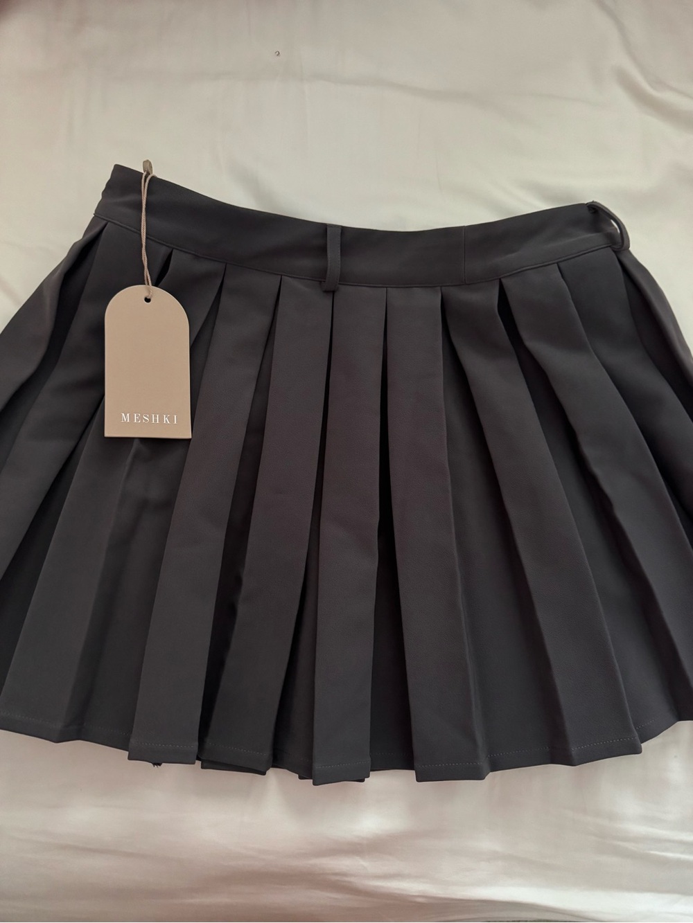 MESHKI grey Pleated Mini Skirt